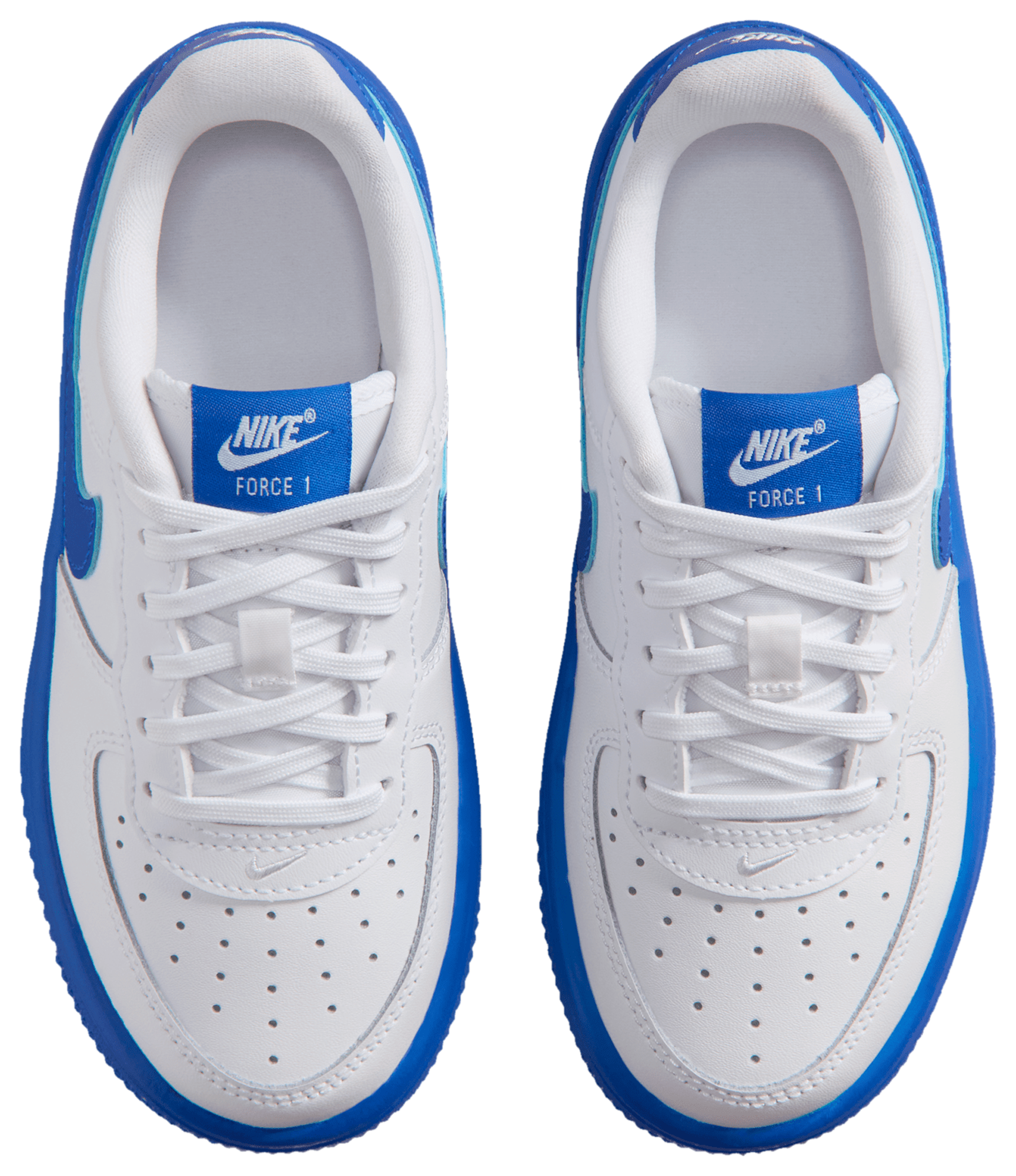 Nike Air Force 1 Low Lace 童款 - White/Game Royal - Image 4