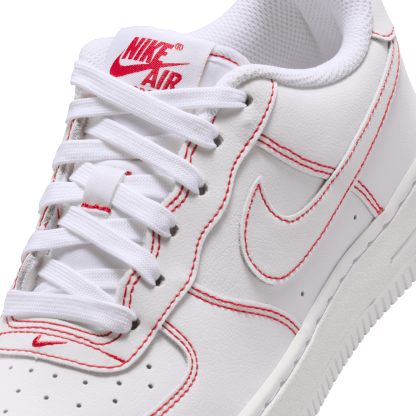 Nike Air Force 1 LV8 1 童款 - White/University Red - Image 7