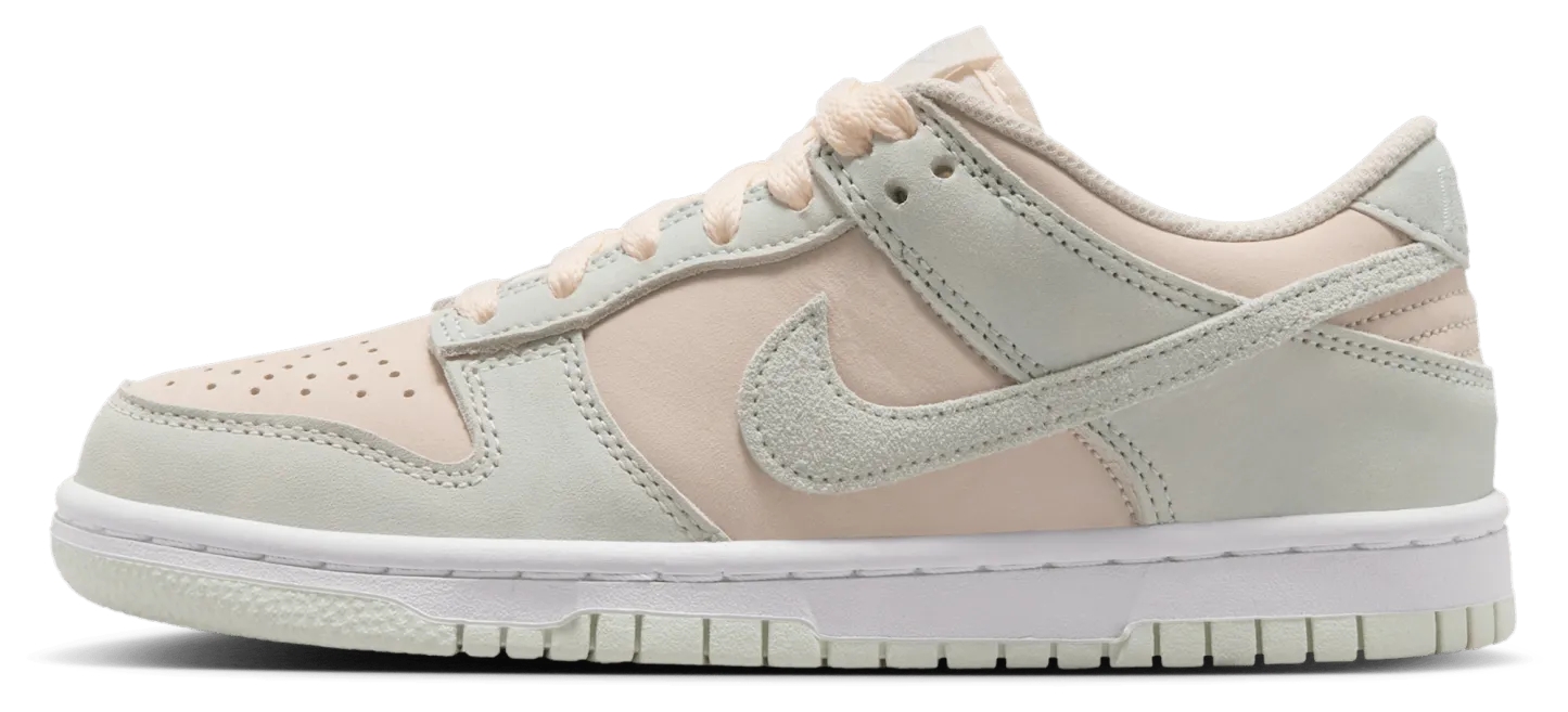 Nike Dunk Low Suede 童款 - Chalk/Barely Volt/White - Image 2