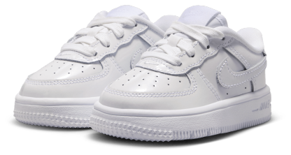 Nike Air Force 1 Low Lace 童款 - White/White - Image 6