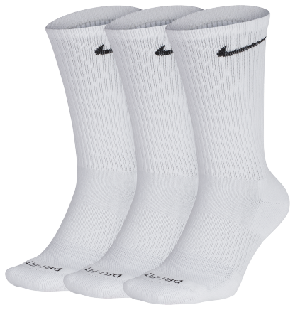 Nike 3 Pack Dri-FIT Plus Crew Socks - Black/White - Image 1