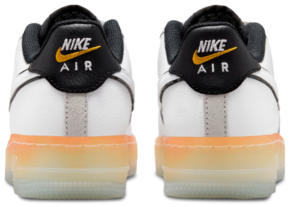 Nike Air Force 1 FL2 童款 - White/Black/Orange - Image 3