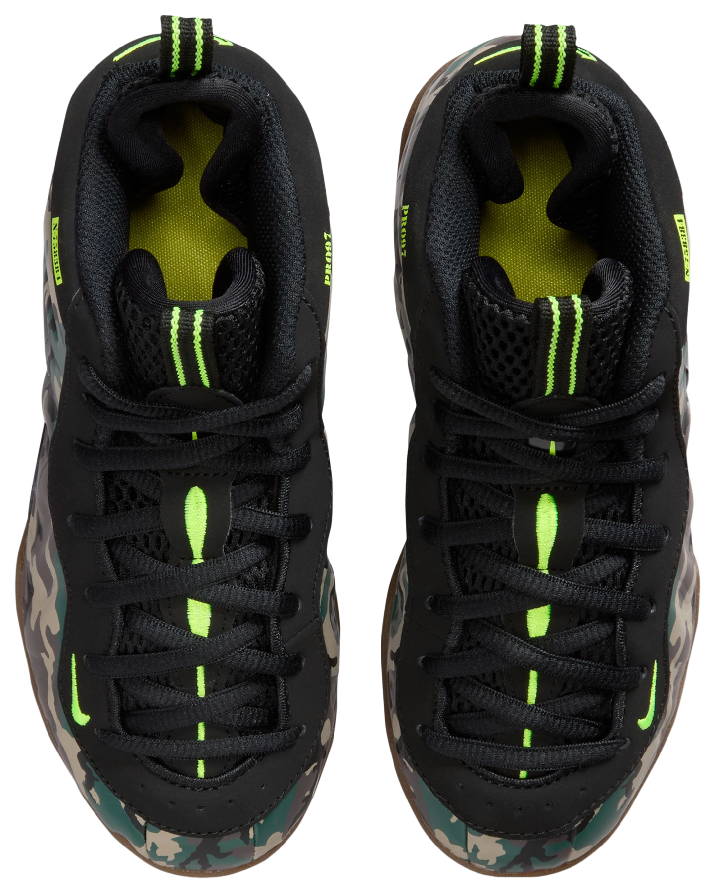 Nike Little Posite Pro 童款 - Black/Green - Image 4
