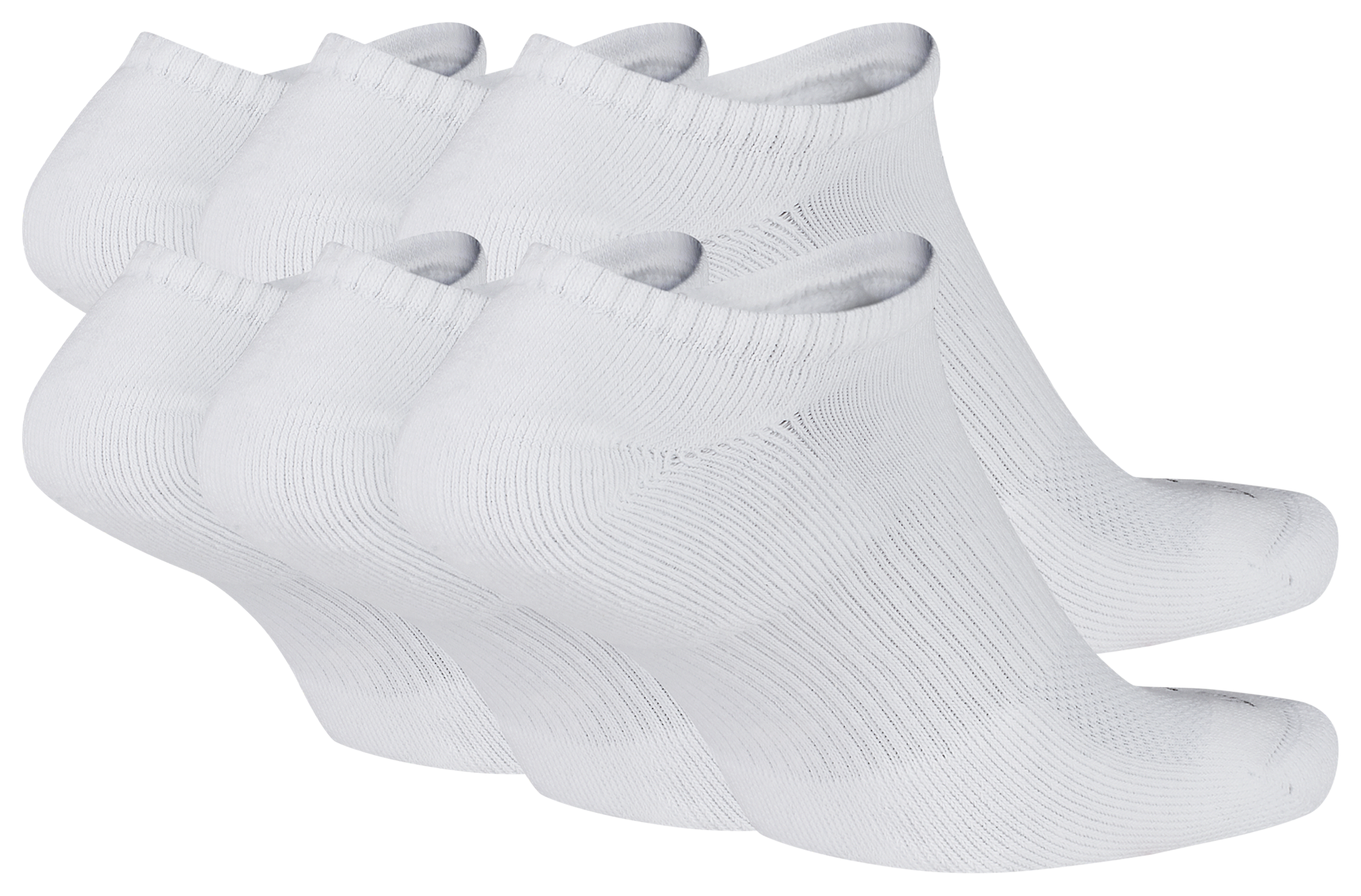 Nike 6 Pack Dri-FIT Plus No Show Socks - Black/White - Image 3