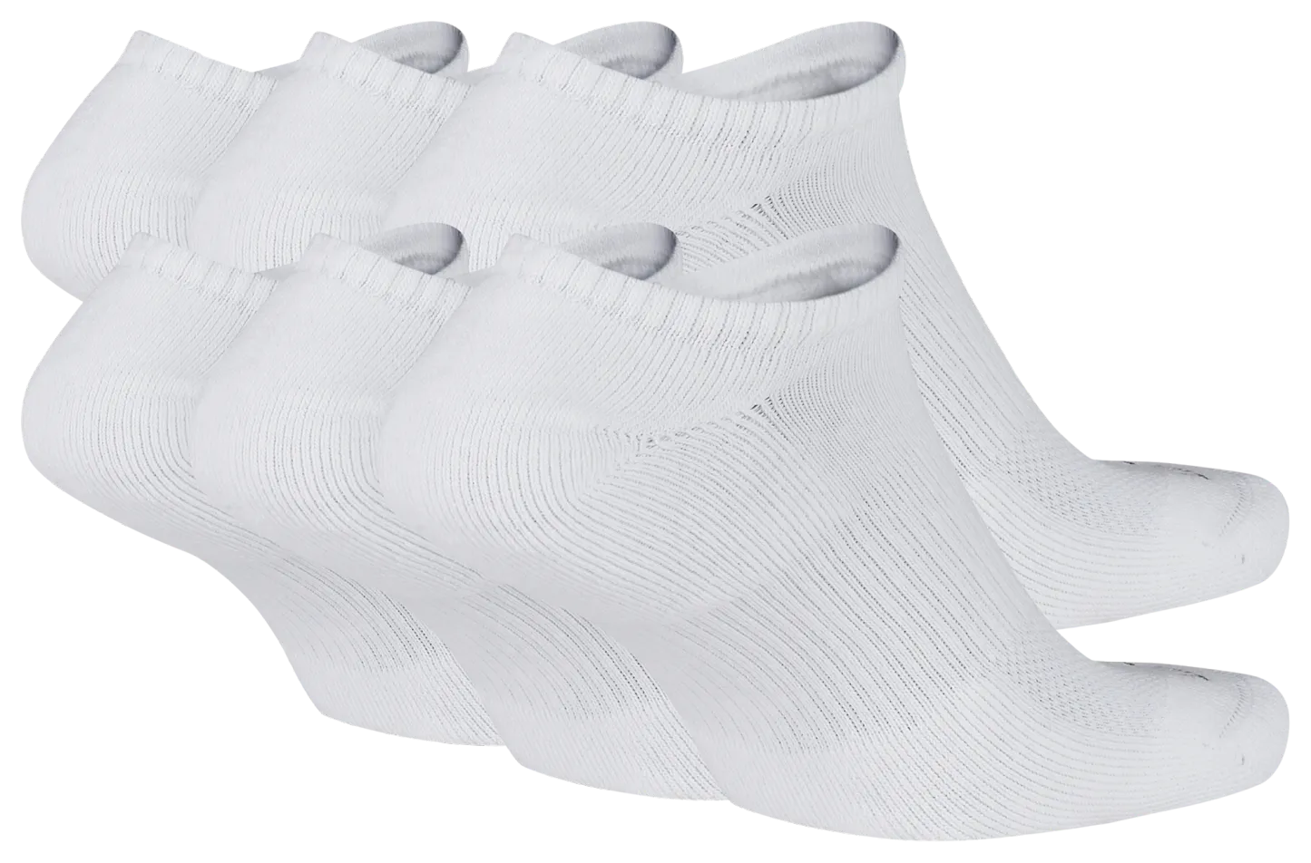 Nike 6 Pack Dri-FIT Plus No Show Socks - Black/White - Image 3