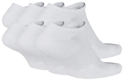 Nike 6 Pack Dri-FIT Plus No Show Socks - Black/White - Image 3