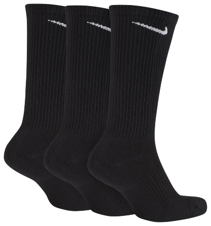 Nike 3 Pack Dri-FIT Plus Crew Socks - Black/White - Image 3