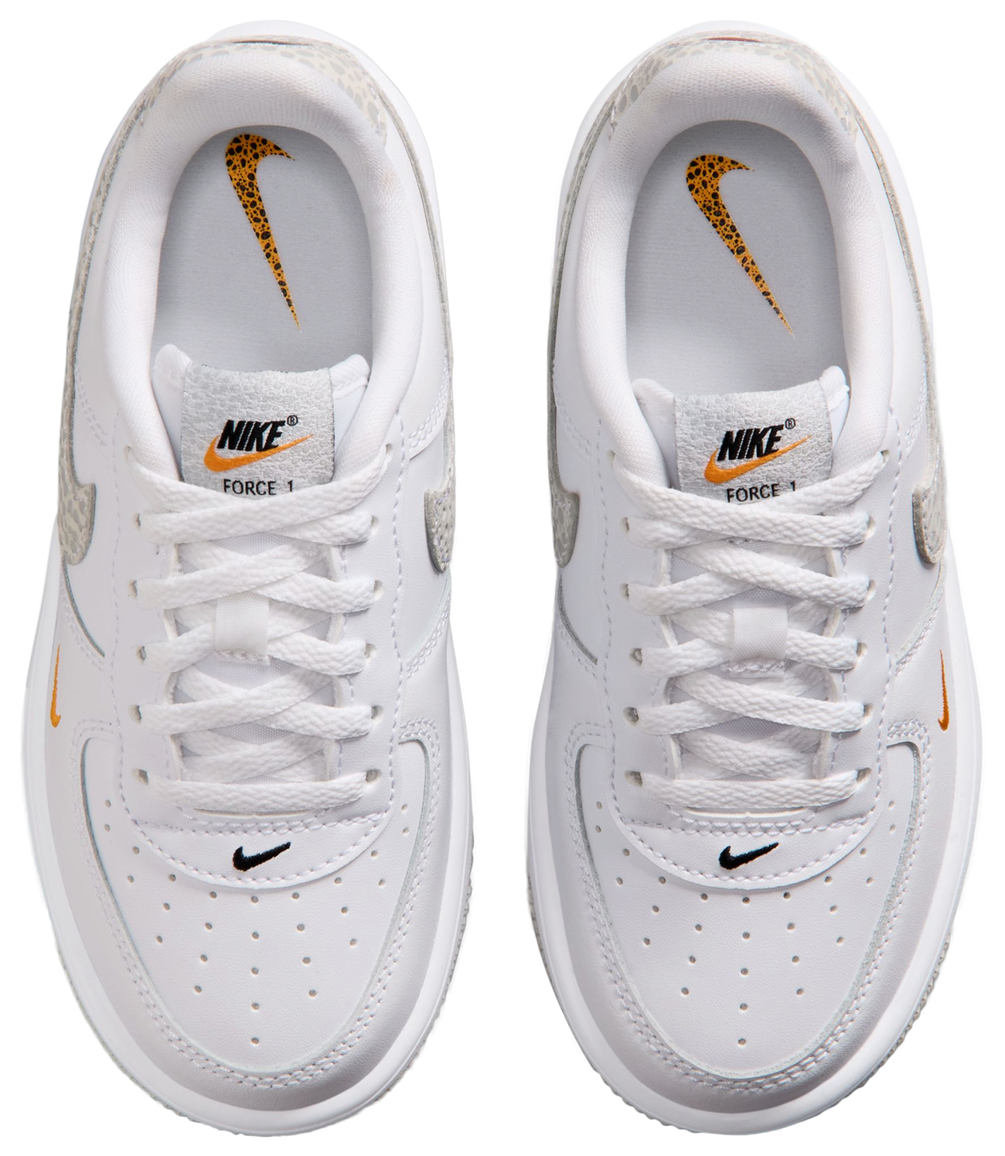 Nike Air Force 1 Low 童款 - Grey/White/Orange - Image 4