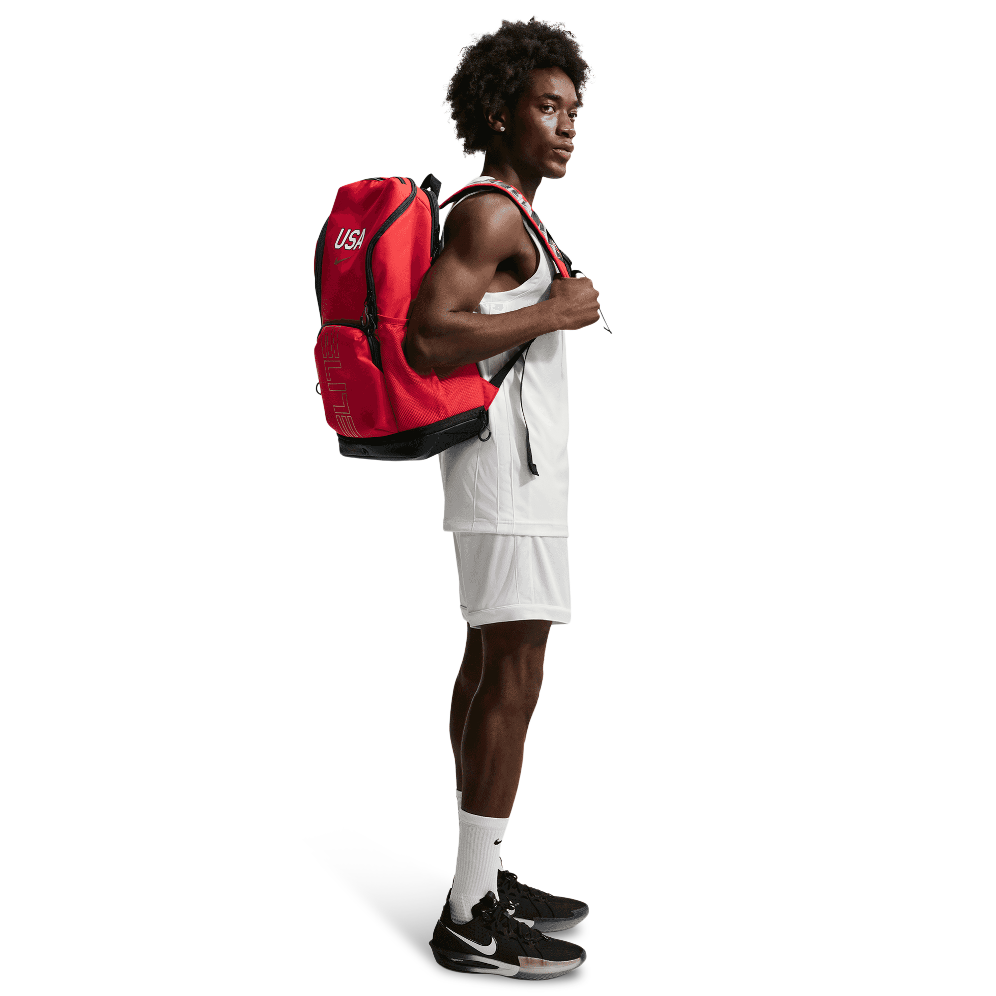 Nike Varsity Elite Backpack - Black/University Red/Metallic Gold - Image 10