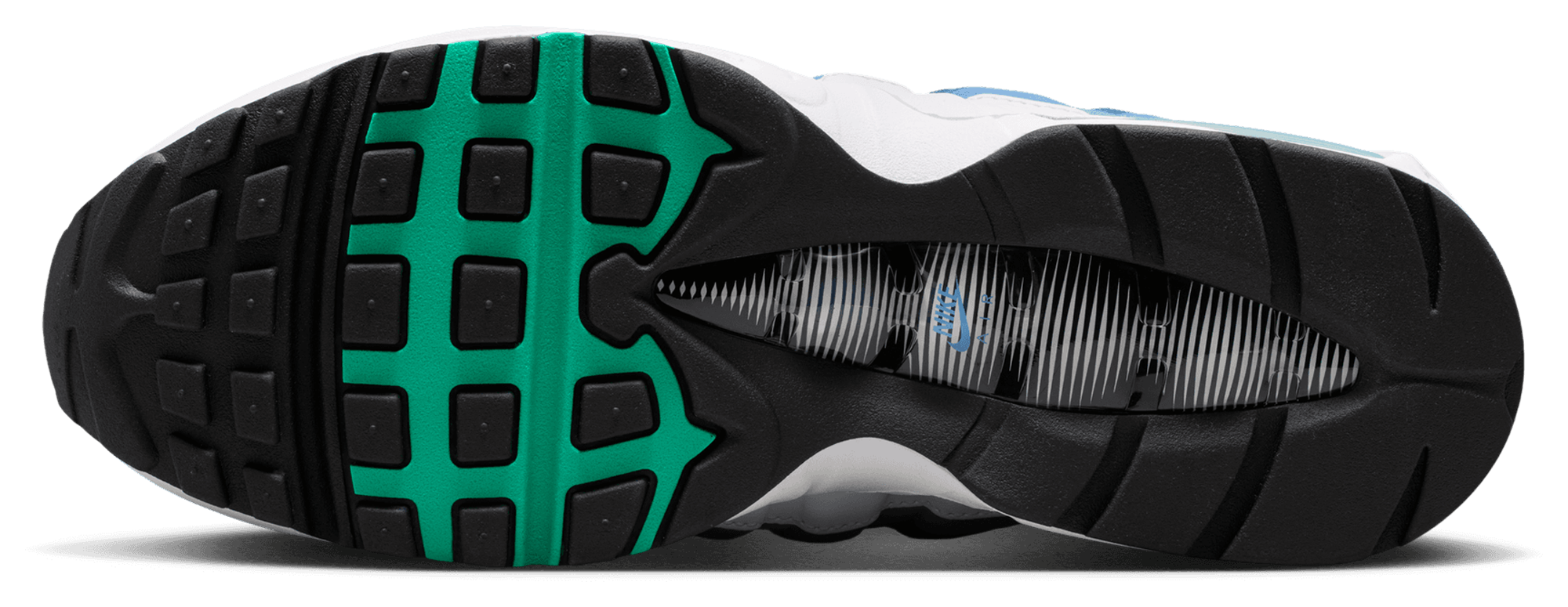Nike Air Max 95 - Men's - Emerald Green/White/Lake Blue - Image 5
