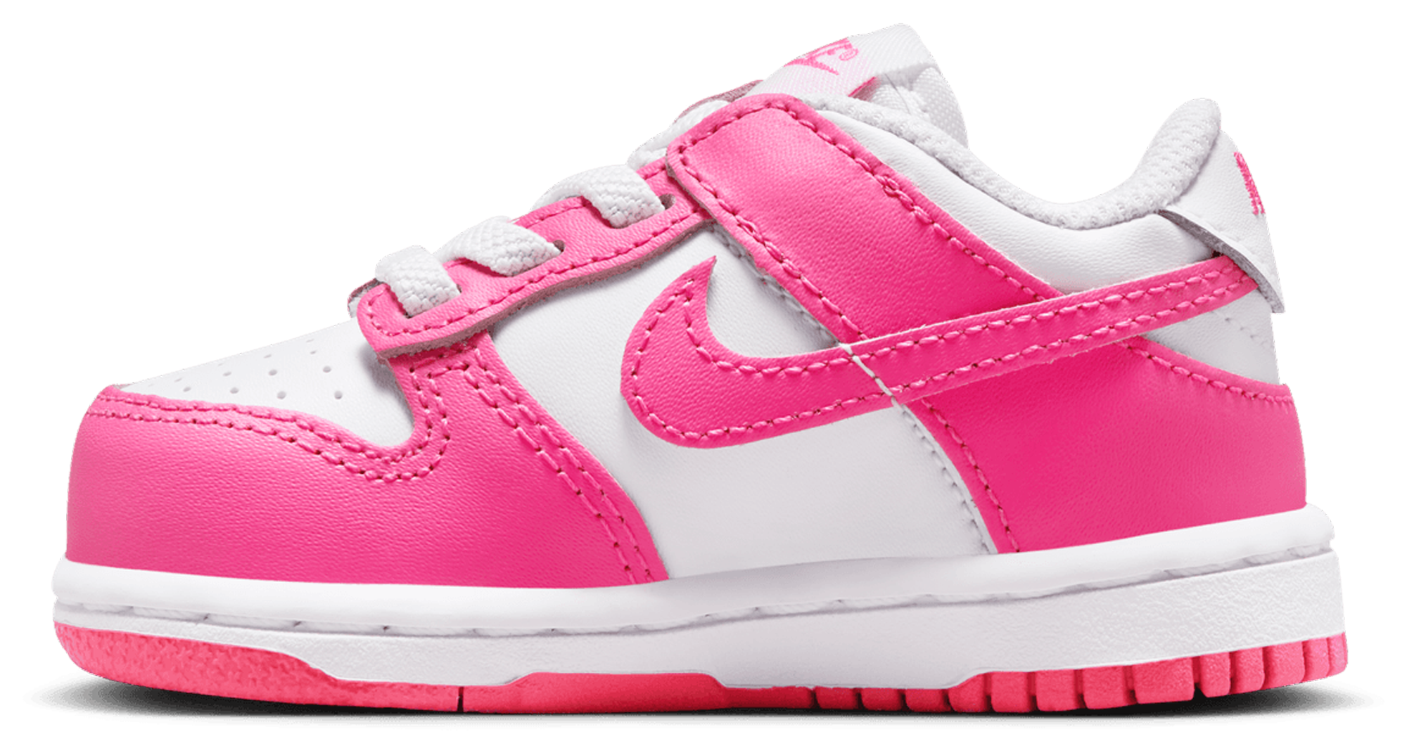 Nike Dunk Low 童款 - Laser Fuchsia/White - Image 2