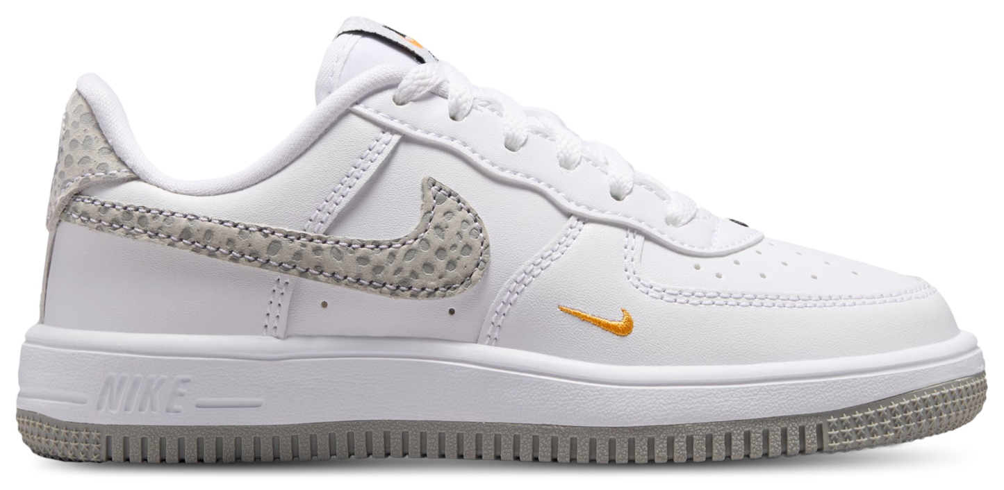 Nike Air Force 1 Low 童款 - Grey/White/Orange - Image 1