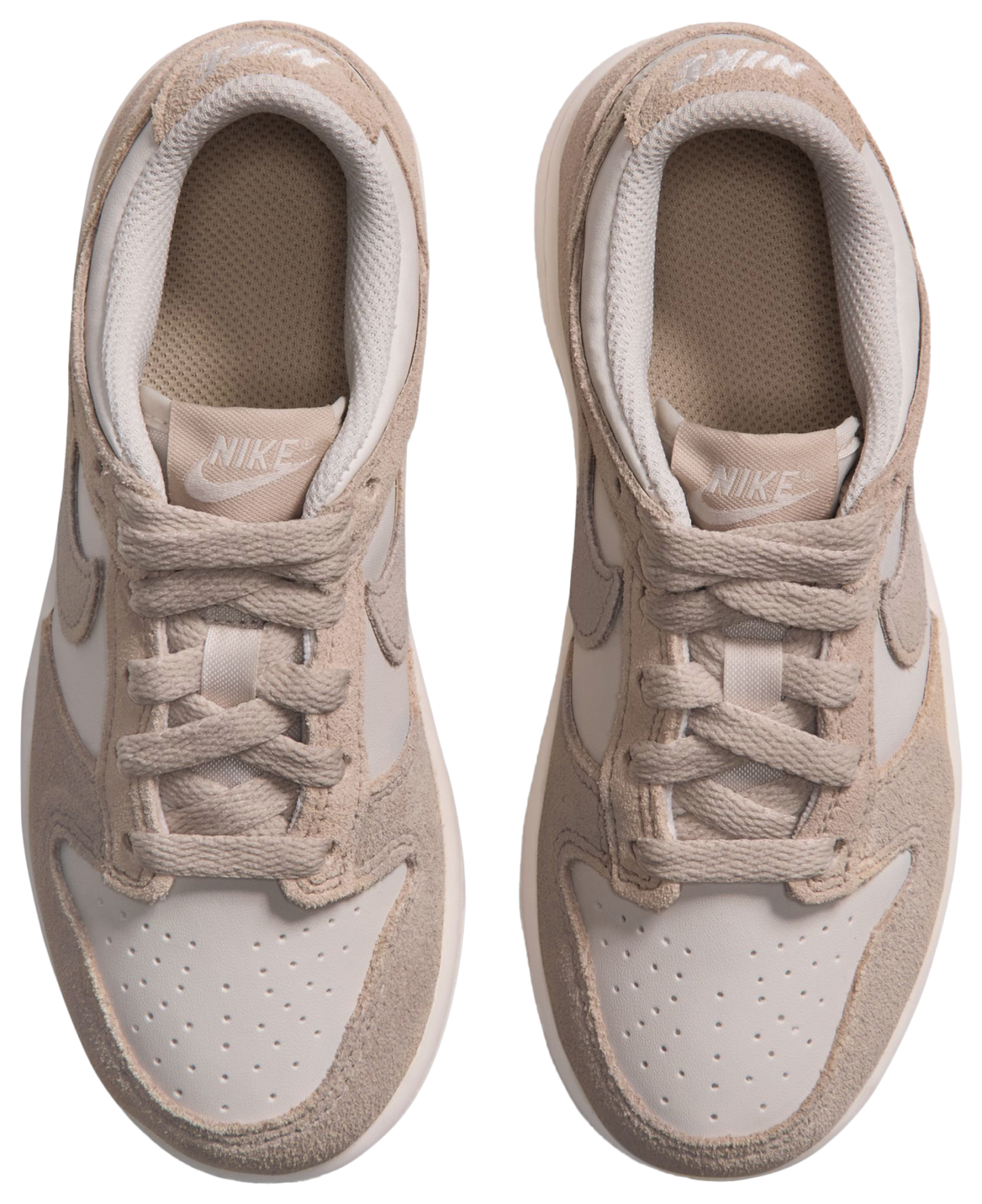 Nike Dunk Low Suede 童款 - White/Tan - Image 4