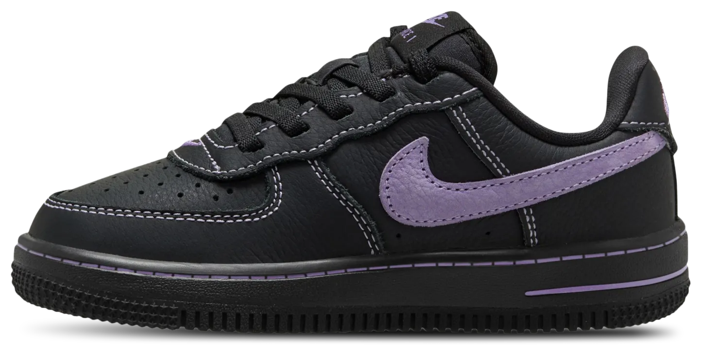 Nike Air Force 1 童款 - Black/Purple - Image 2