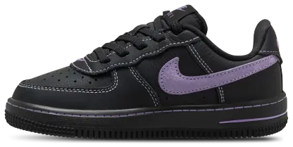 Nike Air Force 1 童款 - Black/Purple - Image 2