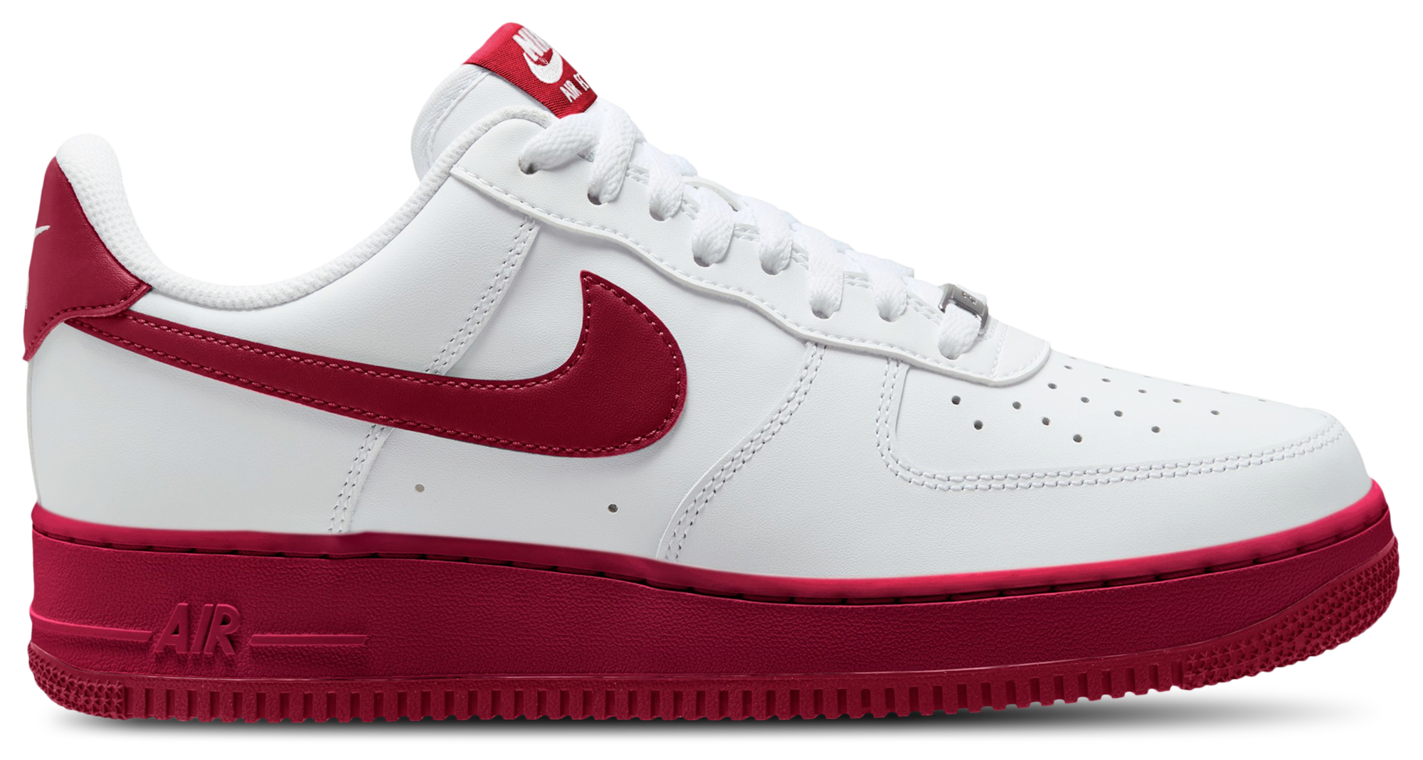Nike Air Force 1 Low '07 - White/Mtlc Silver/Team Red - Image 1