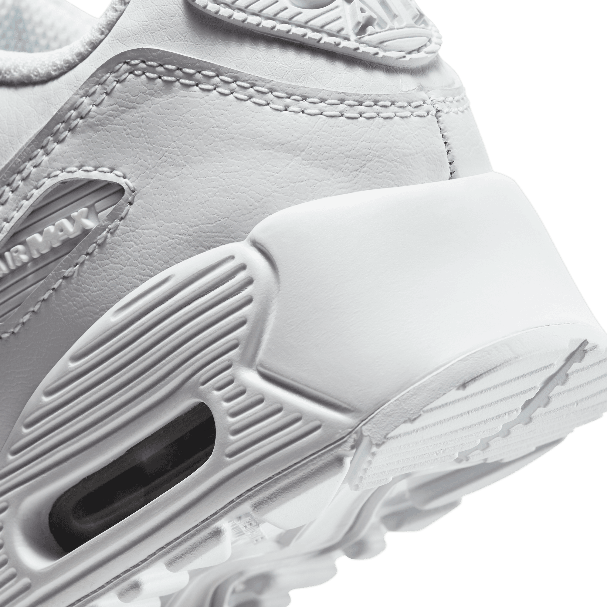 Nike Air Max 90 童款 - White/White/Metallic Silver - Image 7