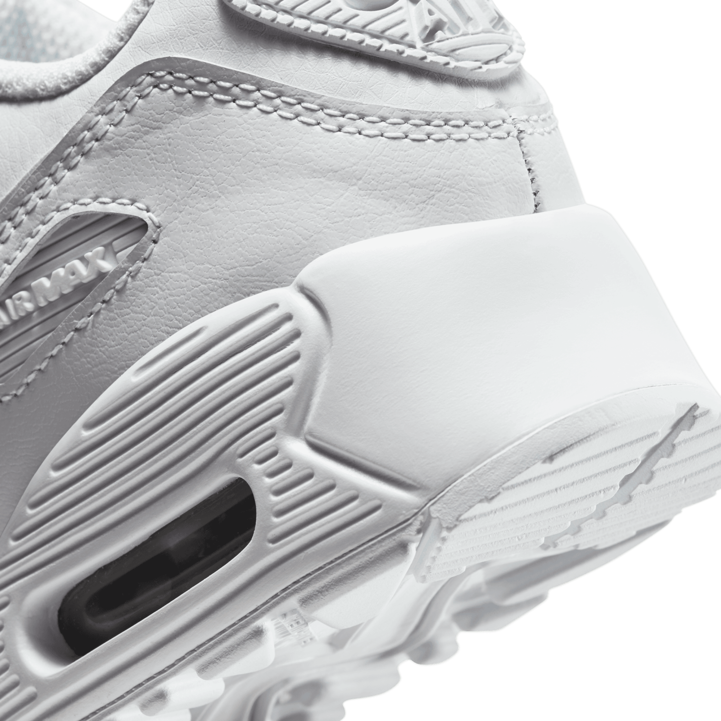Nike Air Max 90 童款 - White/White/Metallic Silver - Image 7