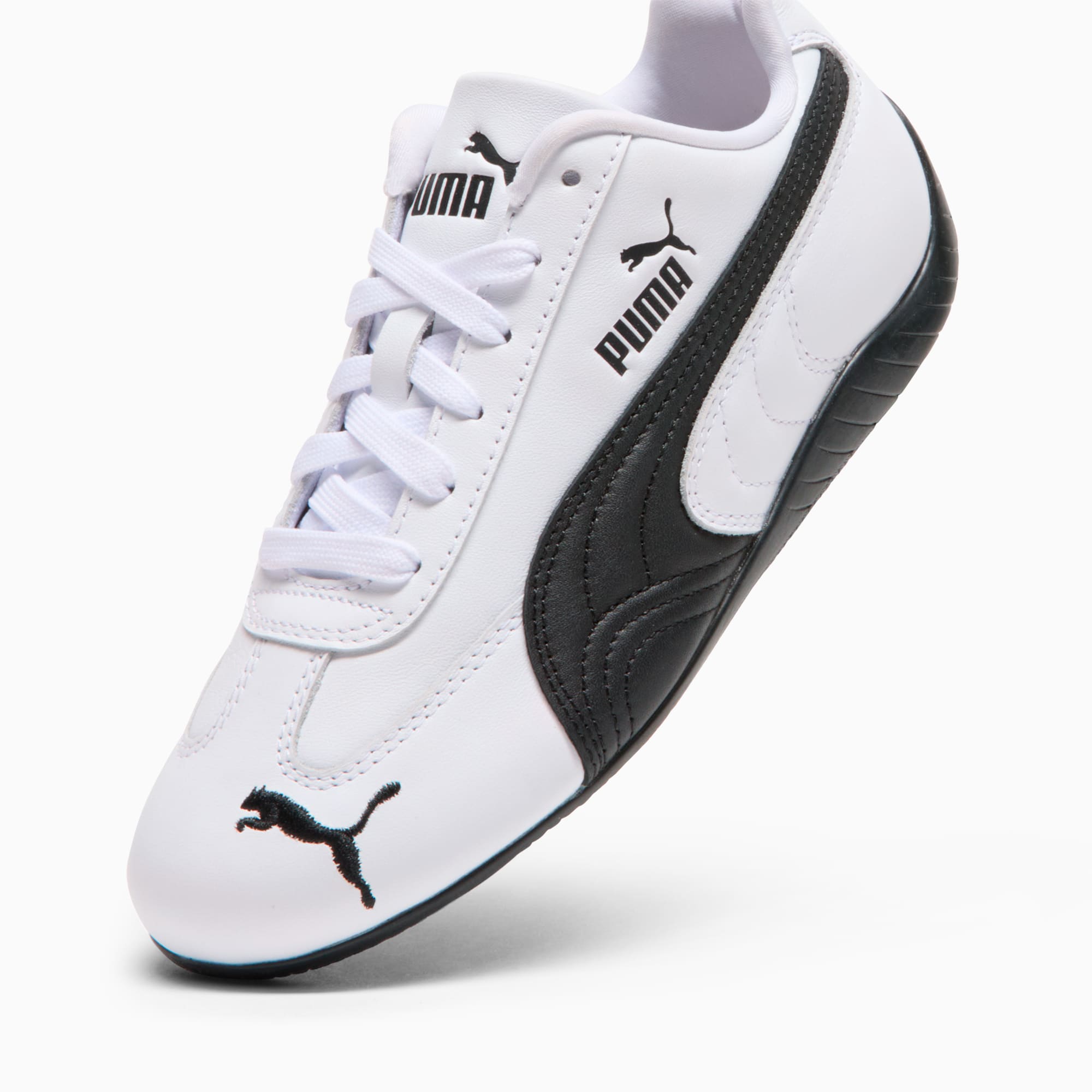 Speedcat Leather Big Kids' Sneakers - PUMA White-PUMA Black - 8