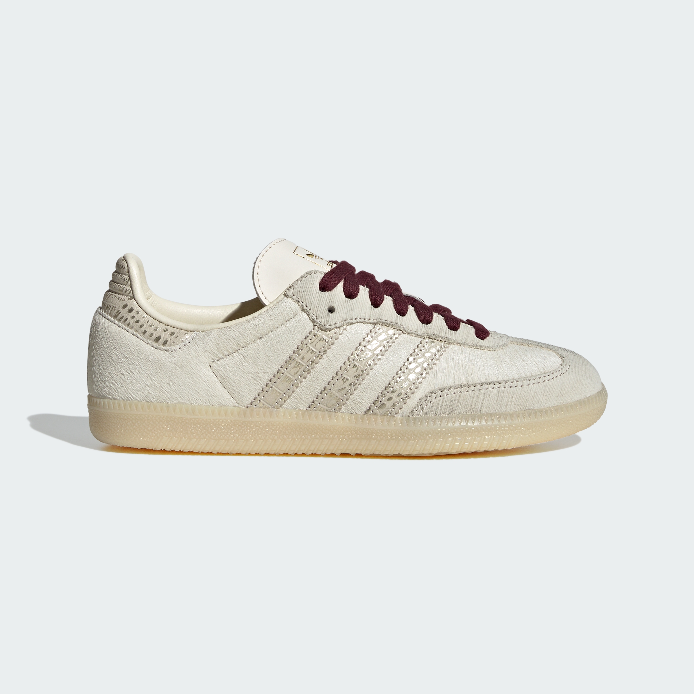 adidas SAMBA OG SHOES - Cream White / Cream White / Maroon - View 3