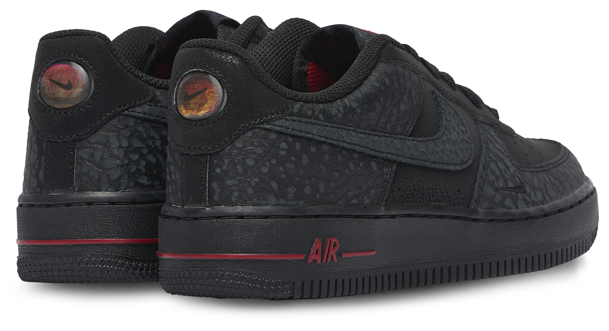 Nike Air Force 1 Low 童款 - Black/Grey/Red - Image 3