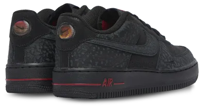 Nike Air Force 1 Low 童款 - Black/Grey/Red - Image 3