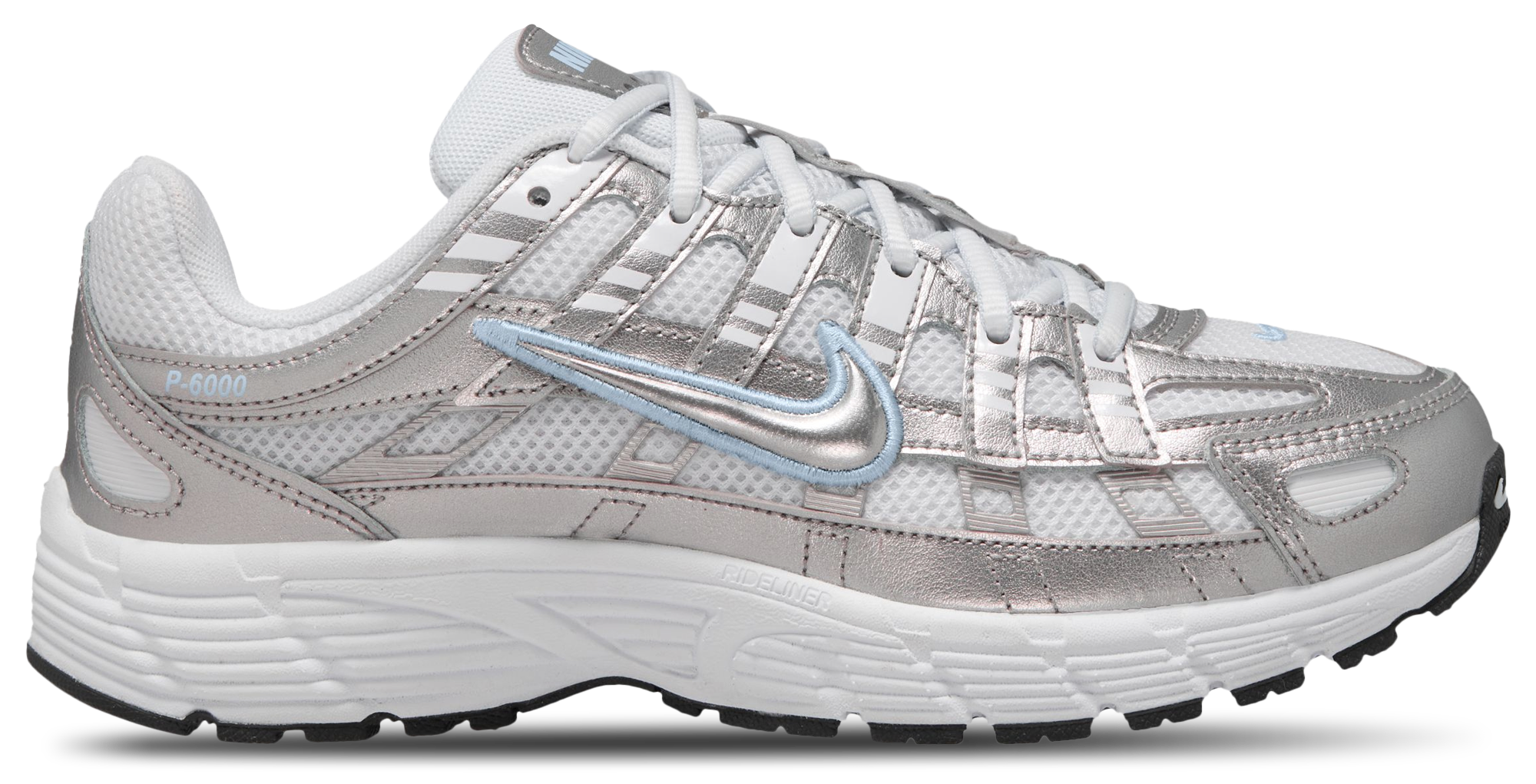 Nike P-6000 童款 - Metallic Silver/Blue/White - Image 1