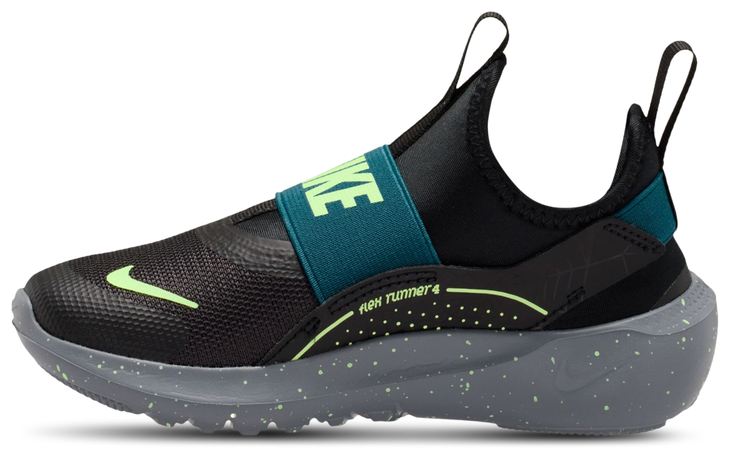 Nike Flex Runner 4 SE 童款 - Barely Volt/Black/Witches Brew - Image 2