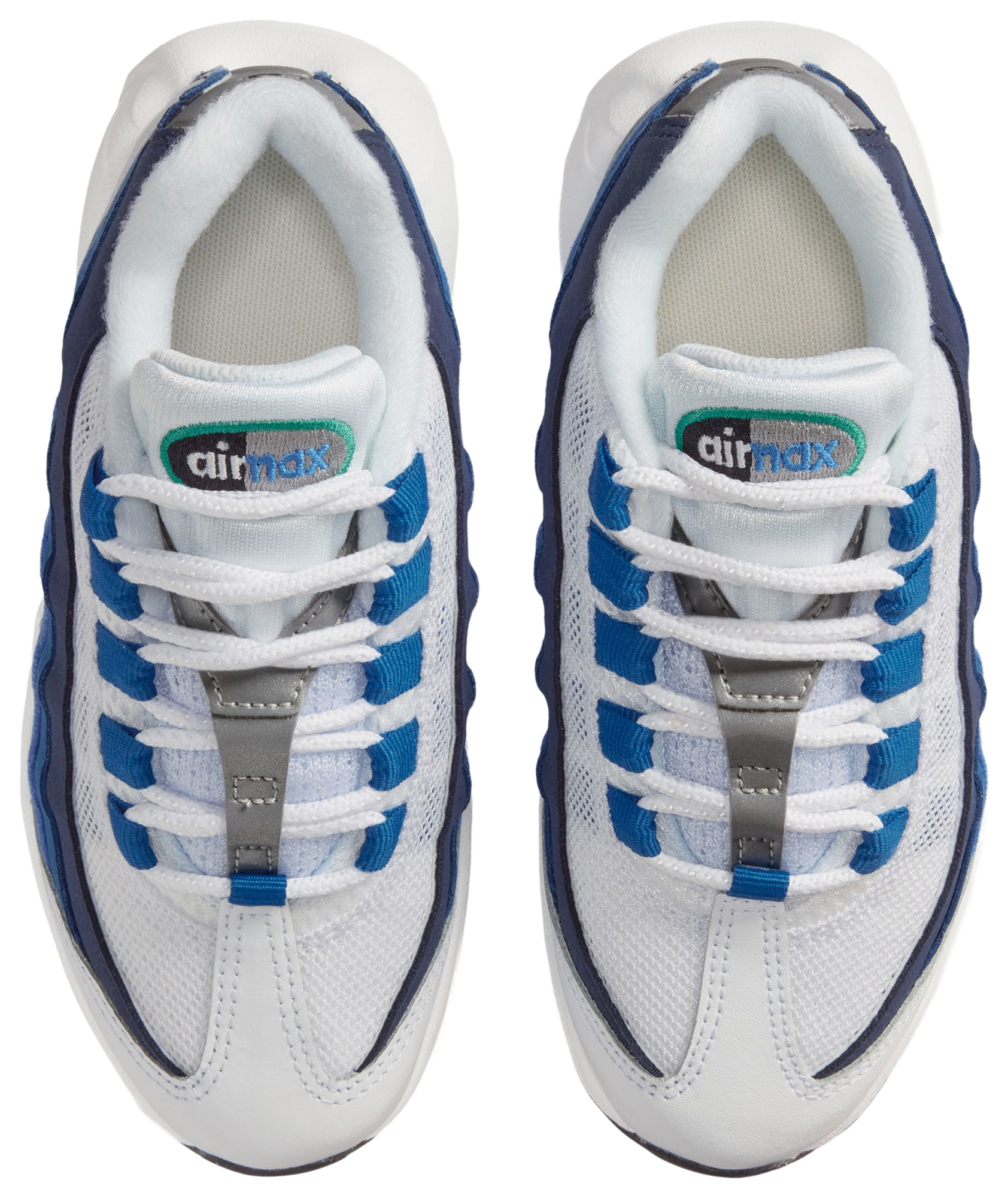 Nike Air Max 95 PRM Emerald 童款 - White/Emerald Green/Lake Blue - Image 4