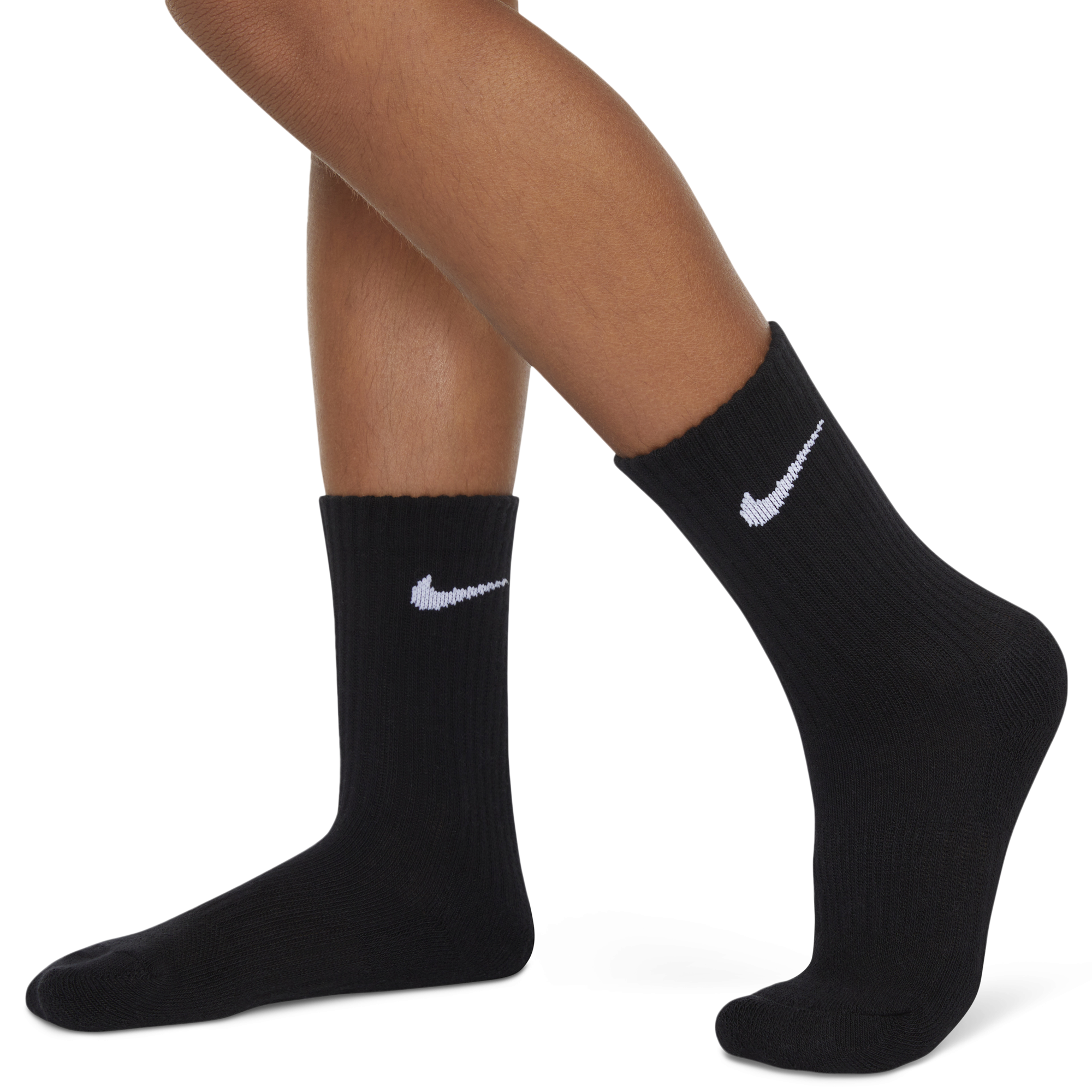 Nike 6 Pack Dri-FIT Performance Basic Crew Socks 童款 - Black - Image 3