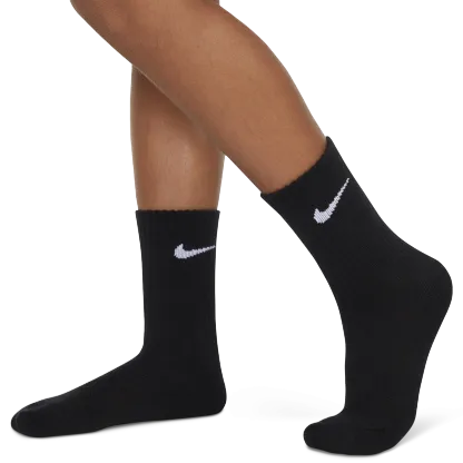 Nike 6 Pack Dri-FIT Performance Basic Crew Socks 童款 - Black - Image 3