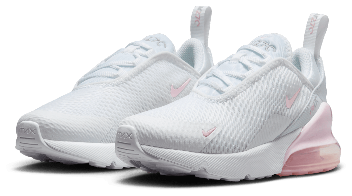 Nike Air Max 270 童款 - White/Pink Foam/Lt Smoke Grey - Image 6