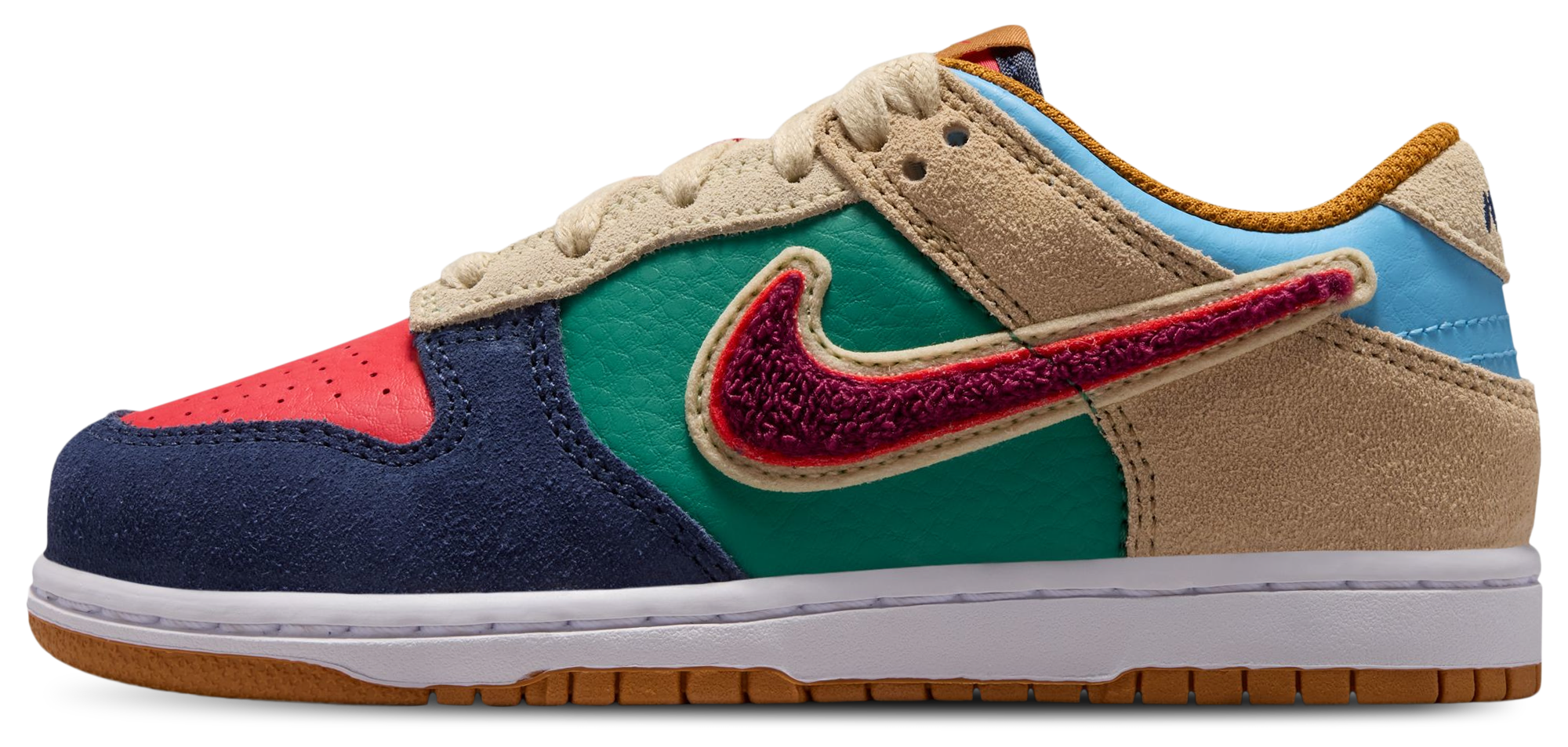 Nike Dunk Low 童款 - Blue/Red - Image 4