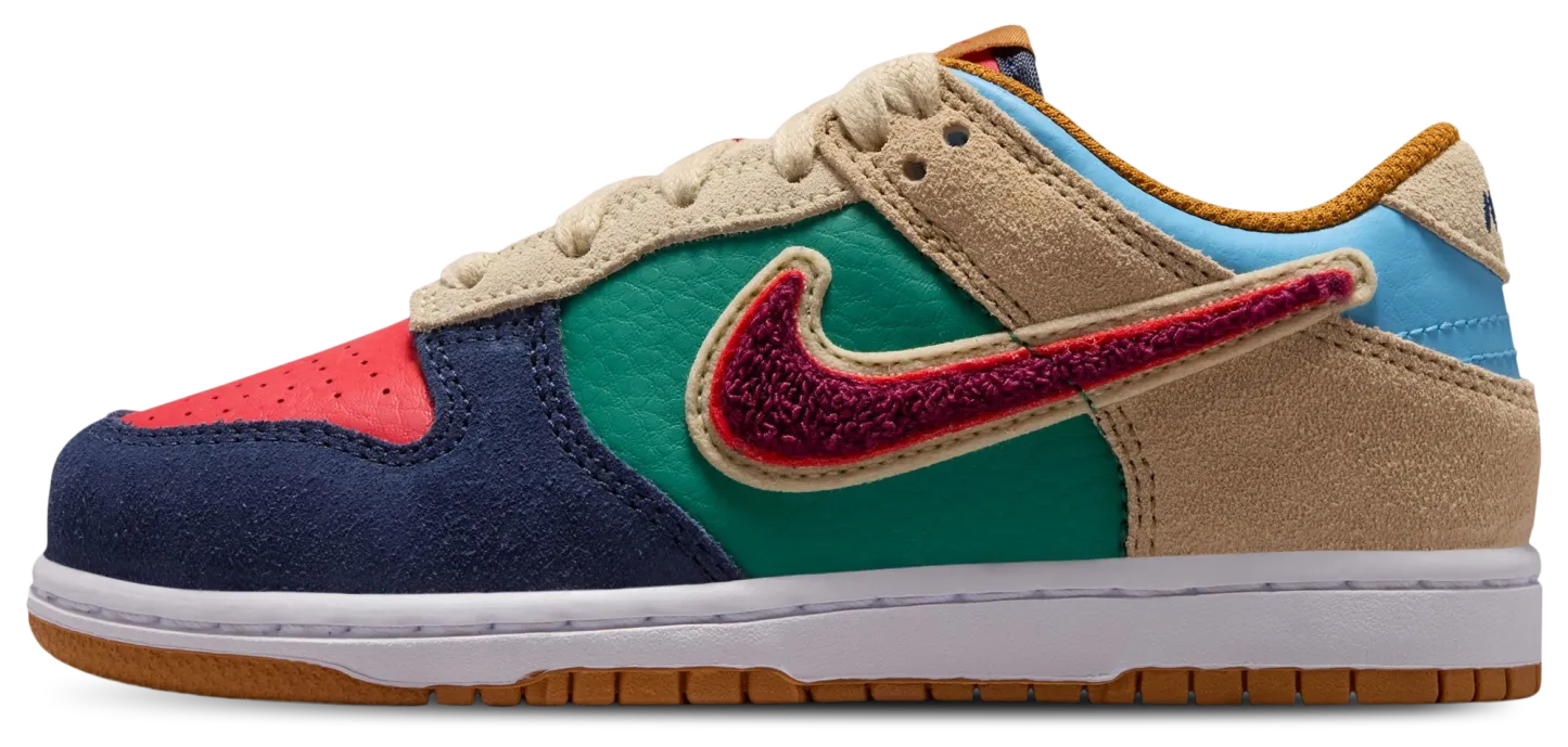 Nike Dunk Low 童款 - Blue/Red - Image 4