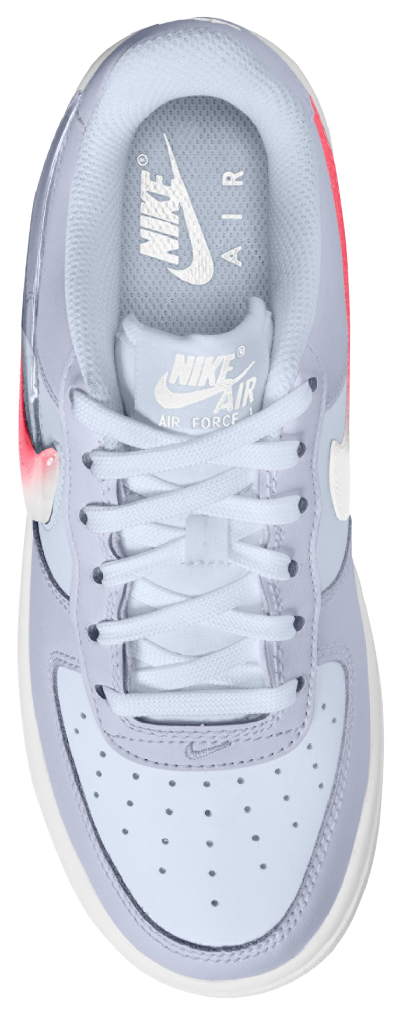 Nike Air Force 1 童款 - Pink/White/Grey - Image 3
