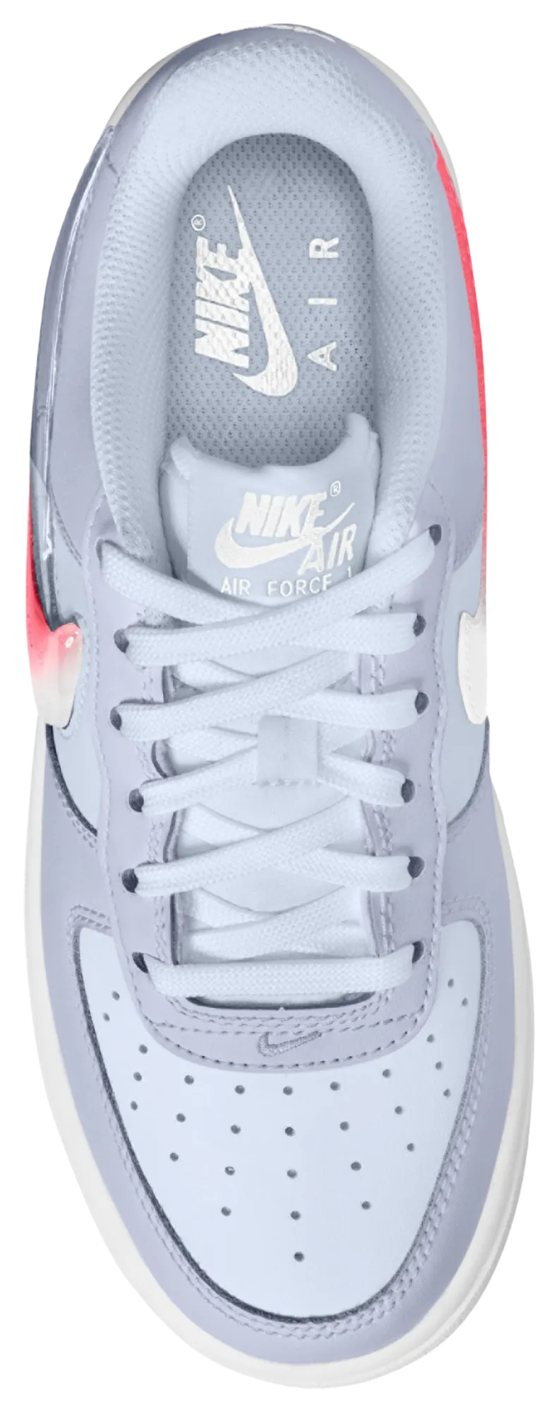 Nike Air Force 1 童款 - Pink/White/Grey - Image 3