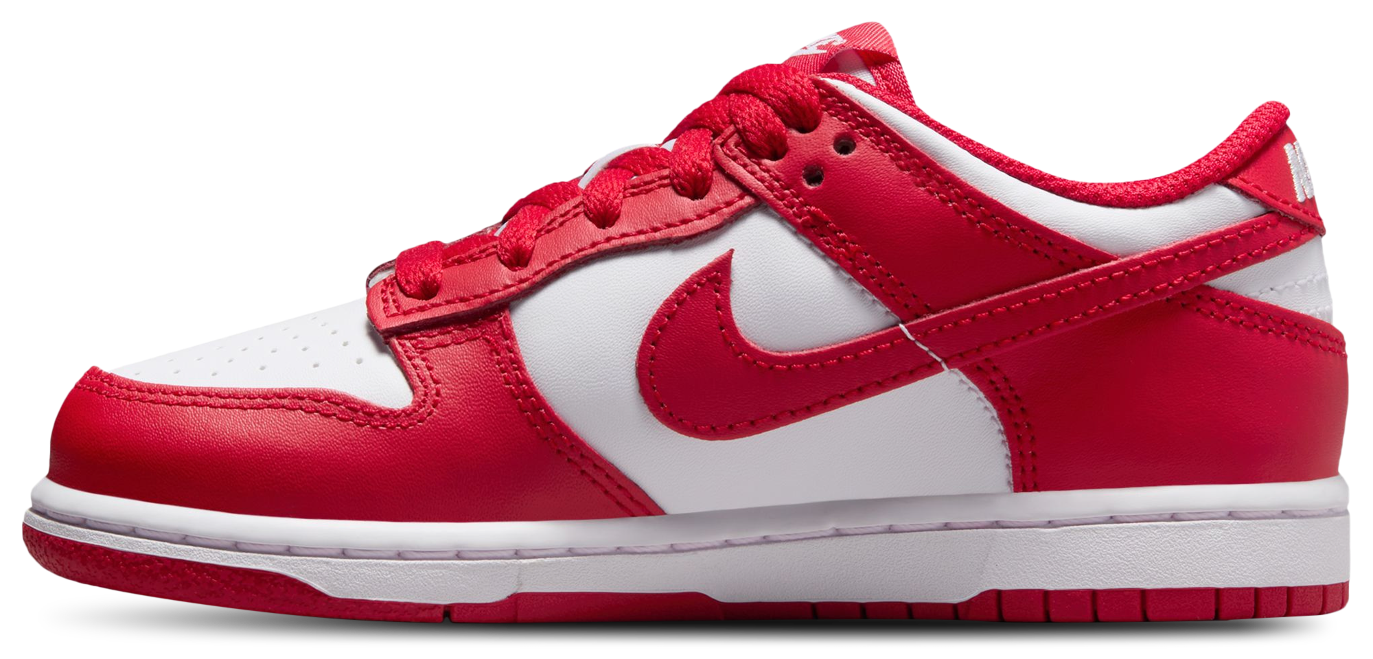 Nike Dunk Low 童款 - White/University Red - Image 2