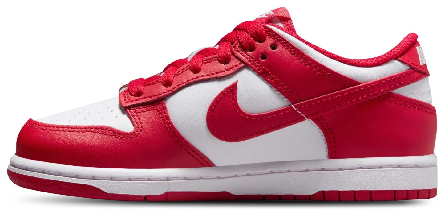 Nike Dunk Low 童款 - White/University Red - Image 2