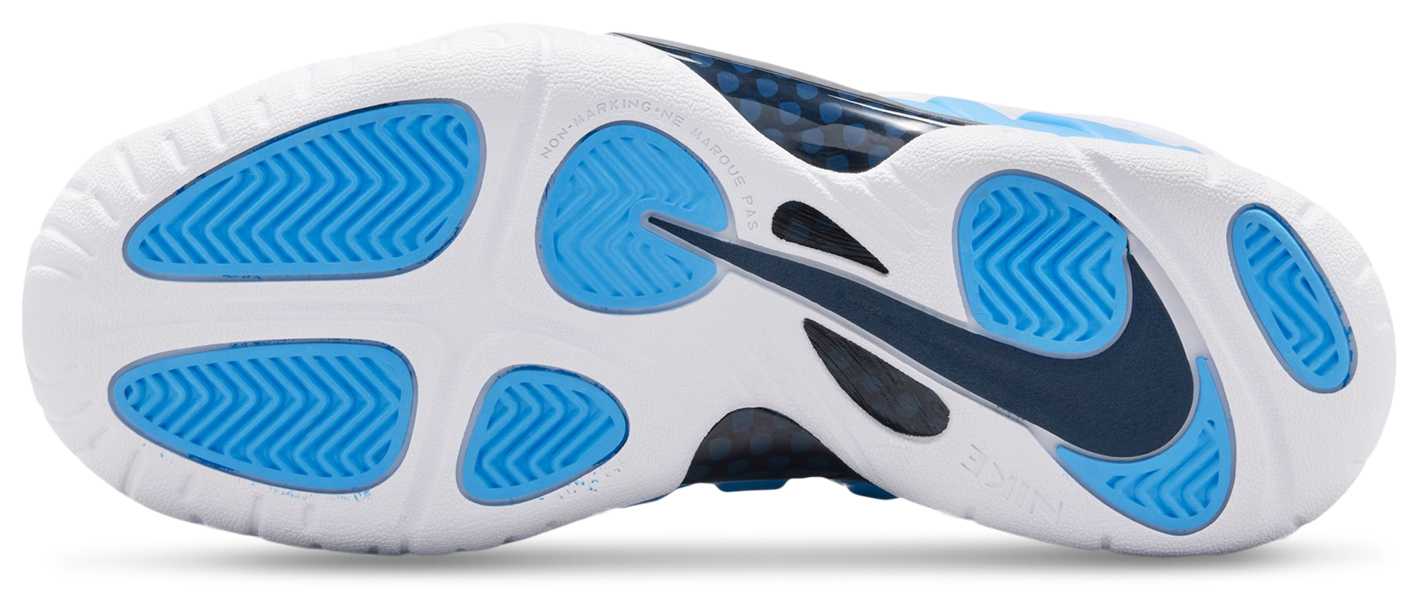 Nike Little Posite Pro 童款 - University Blue/White/Midnight Navy - Image 5