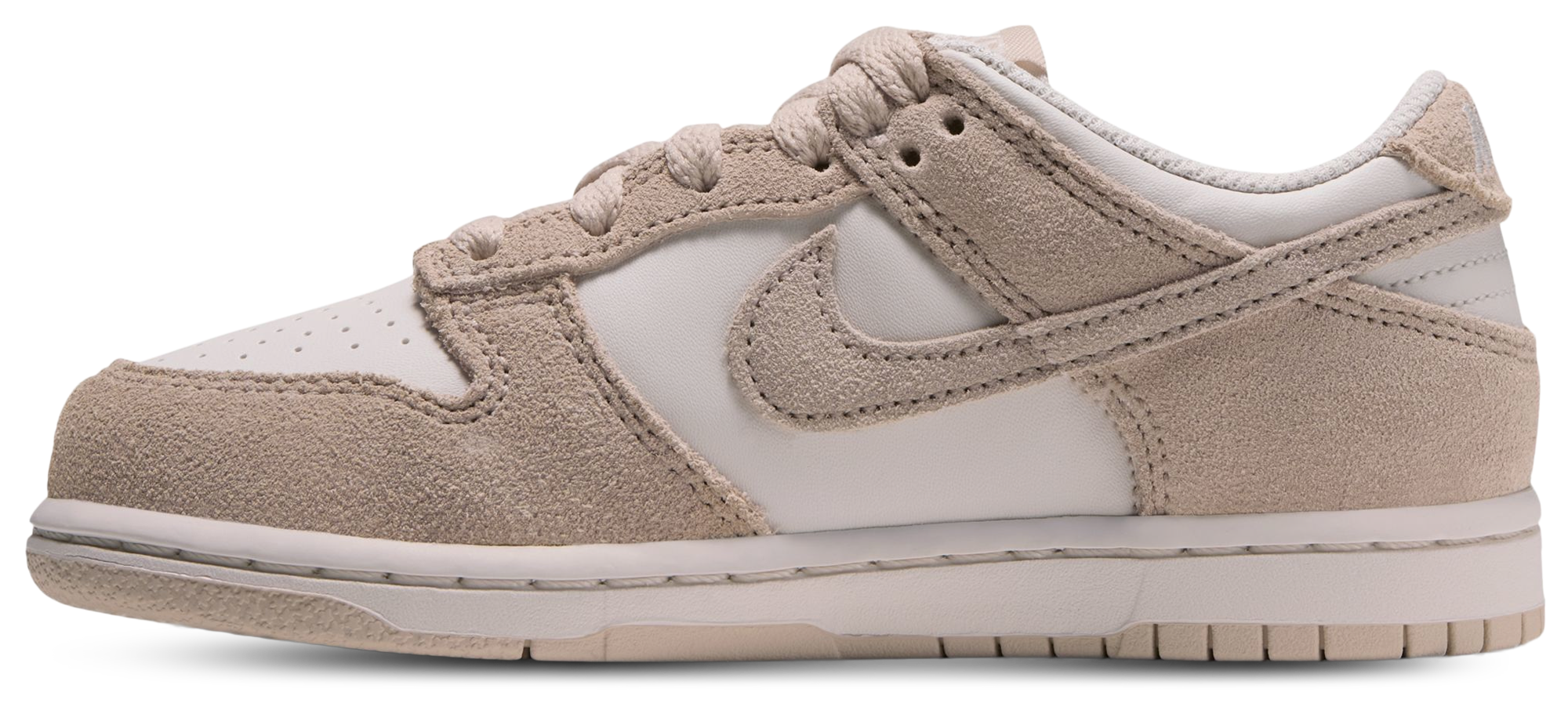 Nike Dunk Low Suede 童款 - White/Tan - Image 2