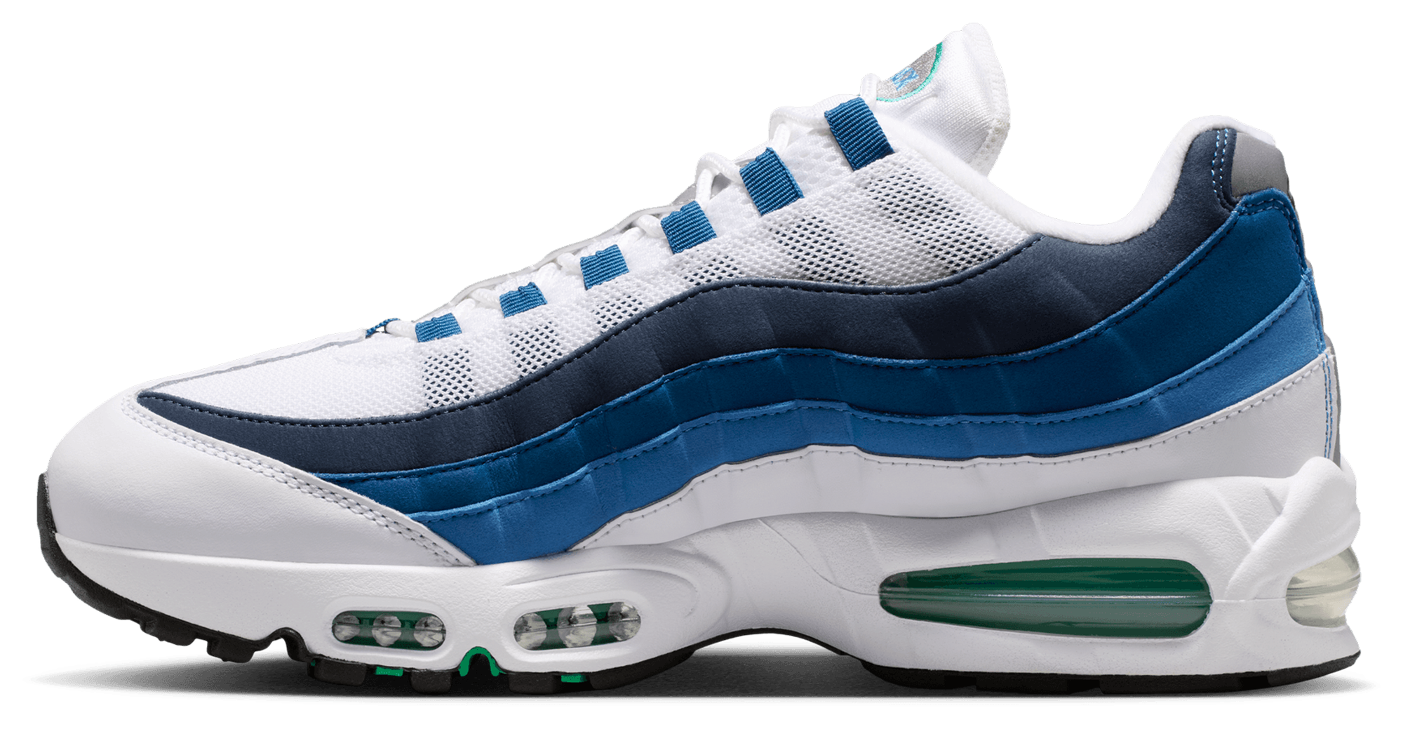 Nike Air Max 95 - Men's - Emerald Green/White/Lake Blue - Image 2