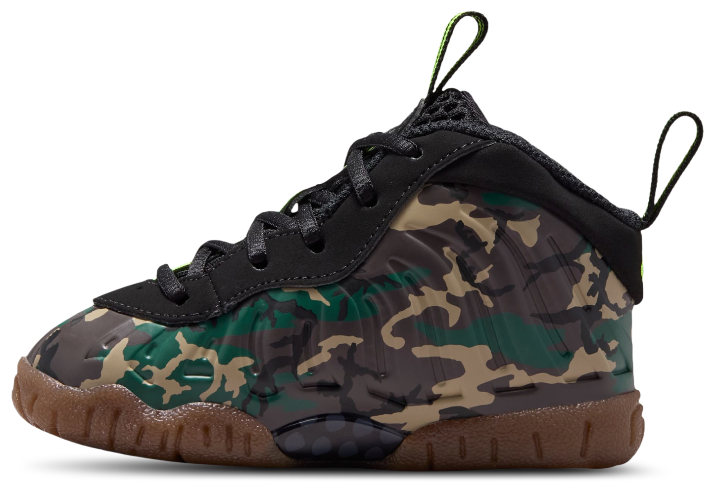 Nike Little Posite Pro - Kids - Black/Green - Image 2