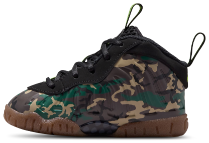 Nike Little Posite Pro - Kids - Black/Green - Image 2