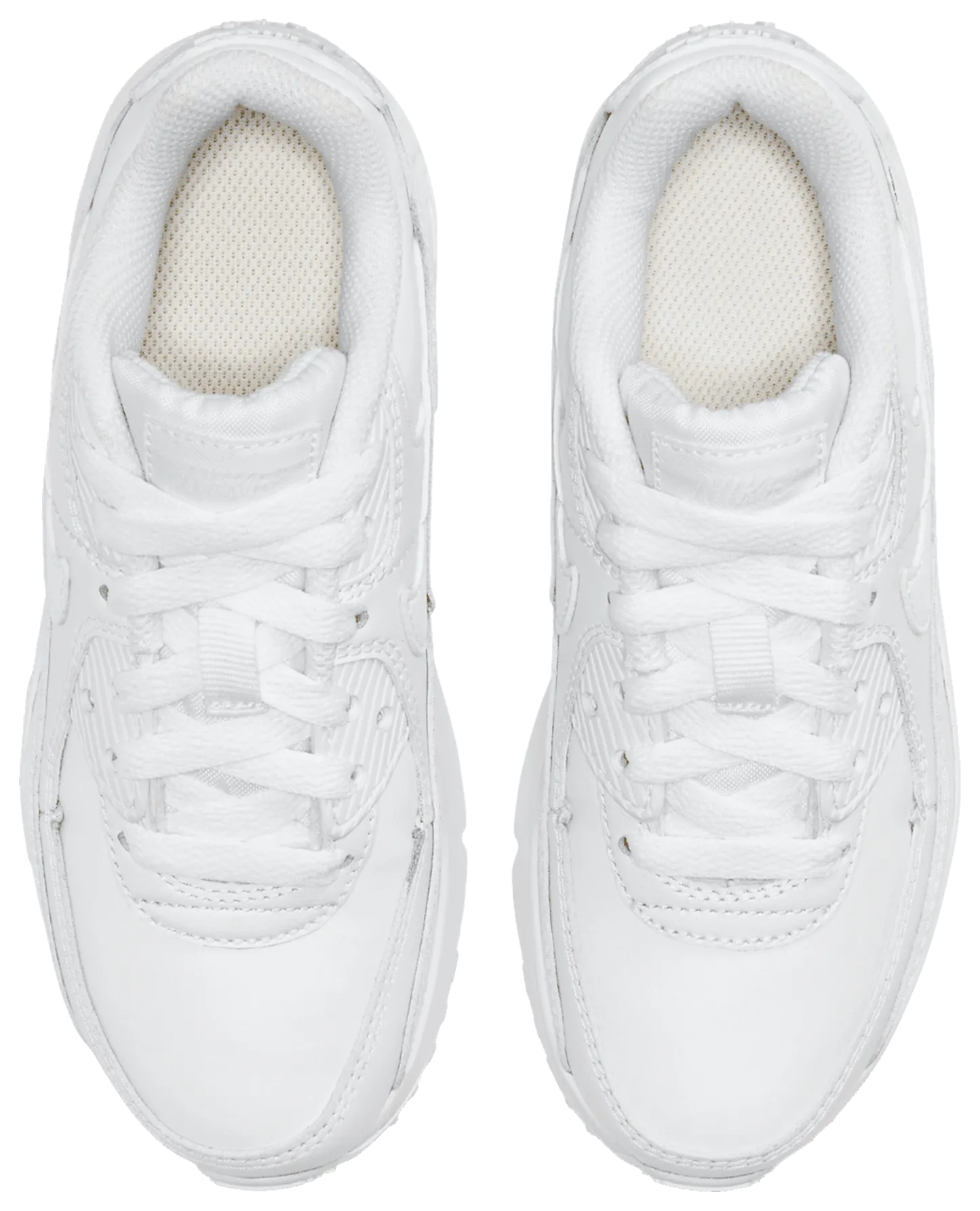 Nike Air Max 90 童款 - White/White/Metallic Silver - Image 4