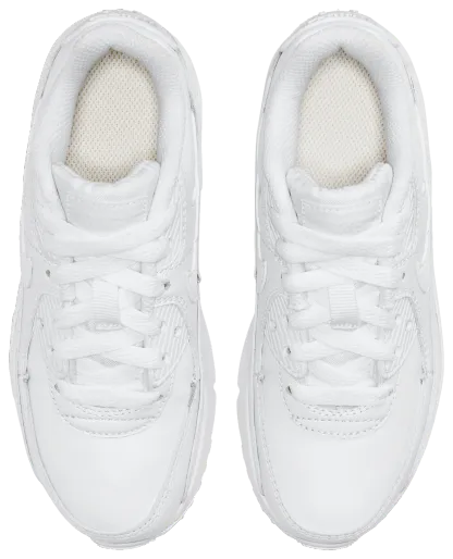 Nike Air Max 90 童款 - White/White/Metallic Silver - Image 4