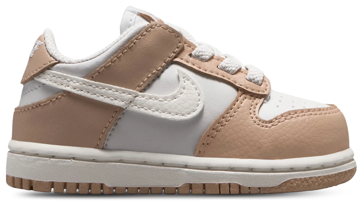 Nike Dunk Low 童款 - White/Silver - Image 1