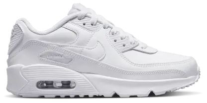 Nike Air Max 90 童款 - White/White/Metallic Silver - Image 1
