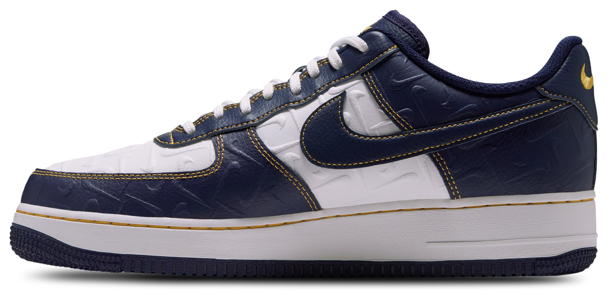 Nike Air Force 1 Low LE - Summit White/Yellow Ochre/Midnight Navy - Image 2