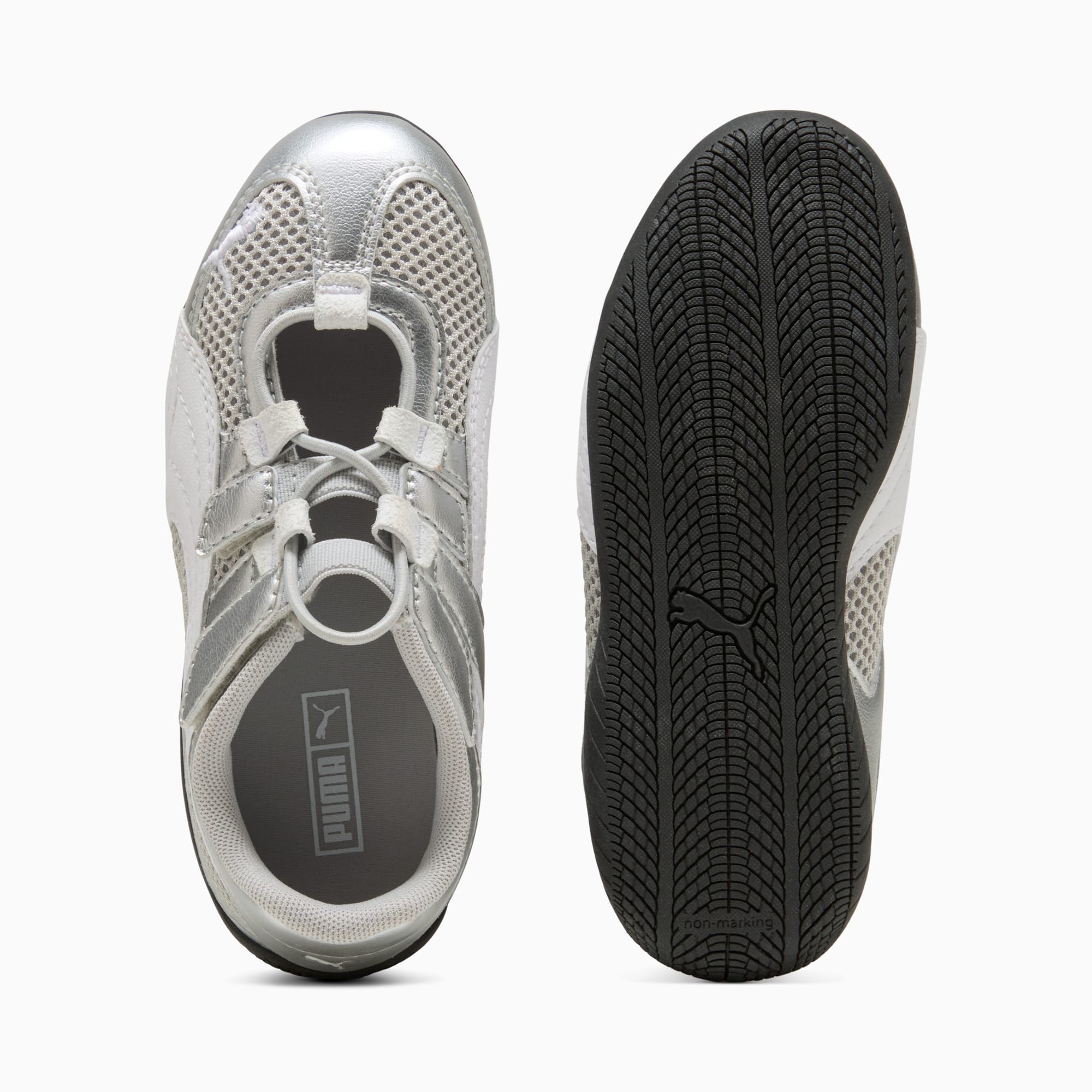 Speedcat Go Metallic Little Kids' Easy On Sneakers - PUMA Silver-PUMA White-PUMA Black - 4