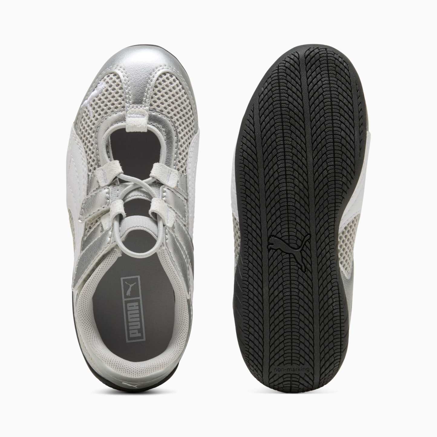 Speedcat Go Metallic Little Kids' Easy On Sneakers - PUMA Silver-PUMA White-PUMA Black - 4